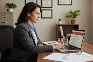 residential treatment center administrator reading negative reviews