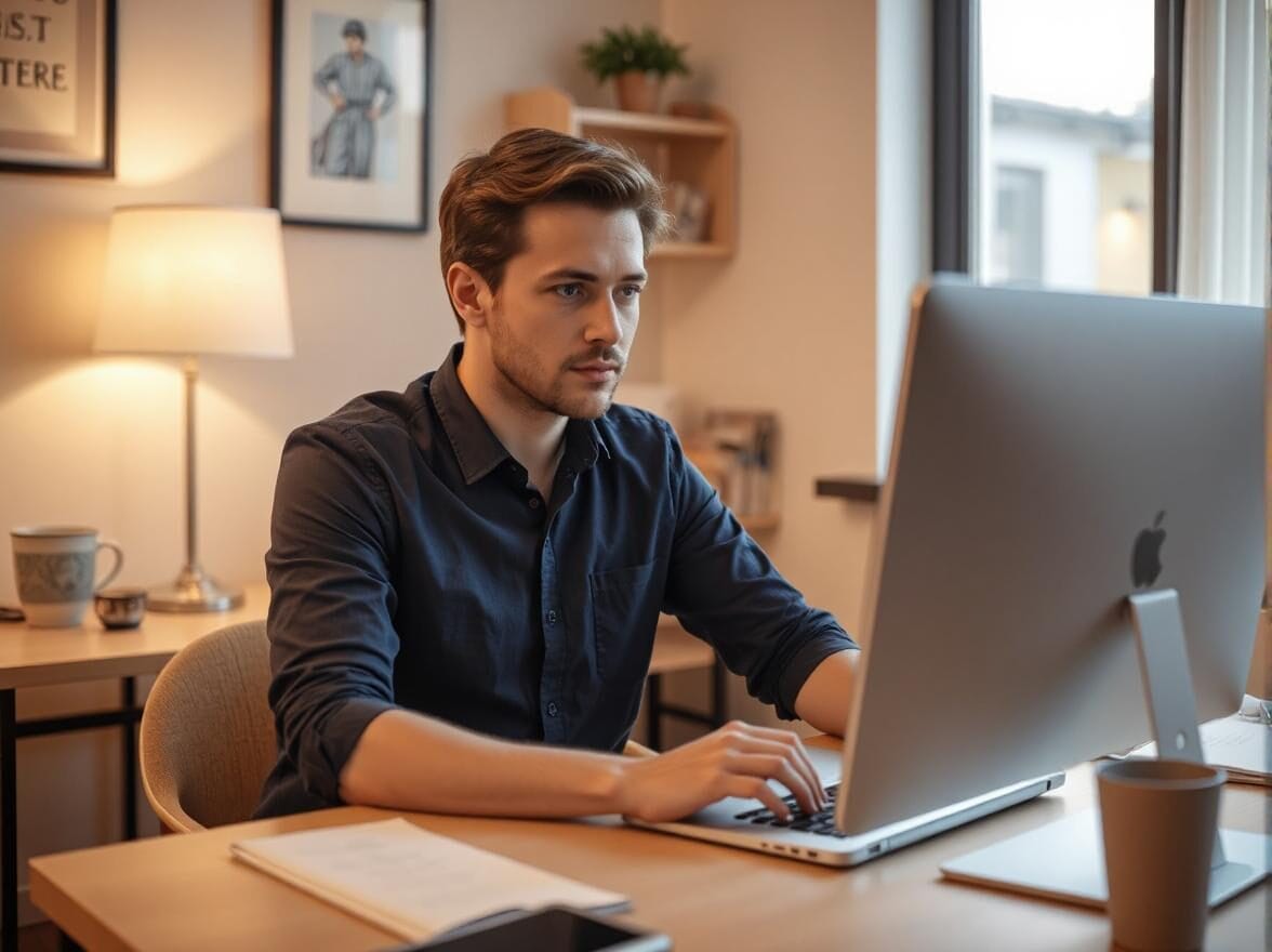 rtc marketing staff member working on computer